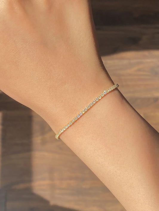 Tiny Tennis Bracelet Gold