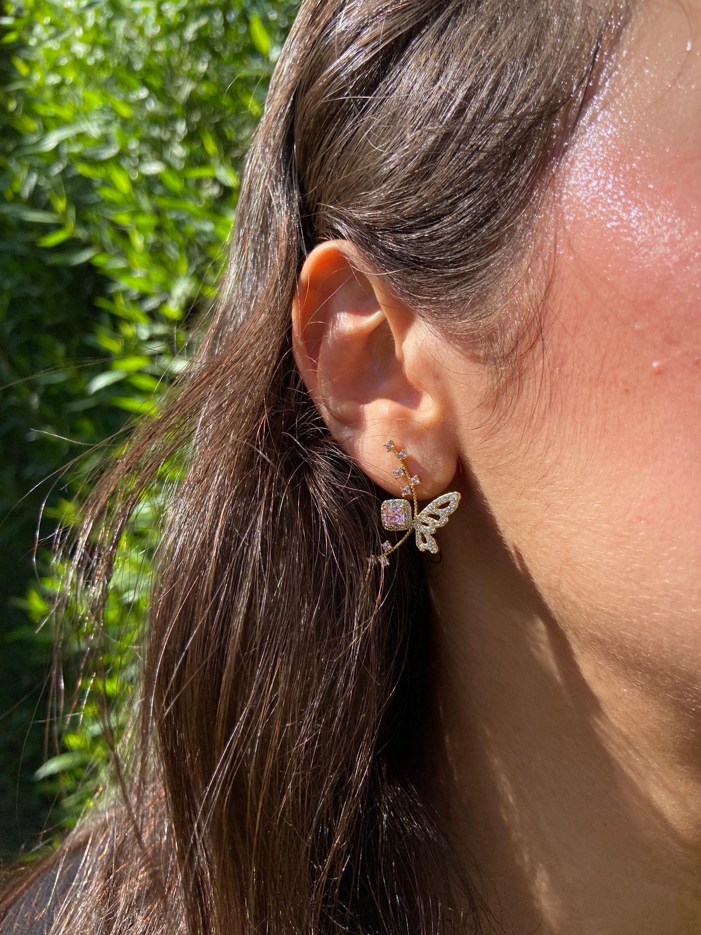 Pink Butterfly Earrings