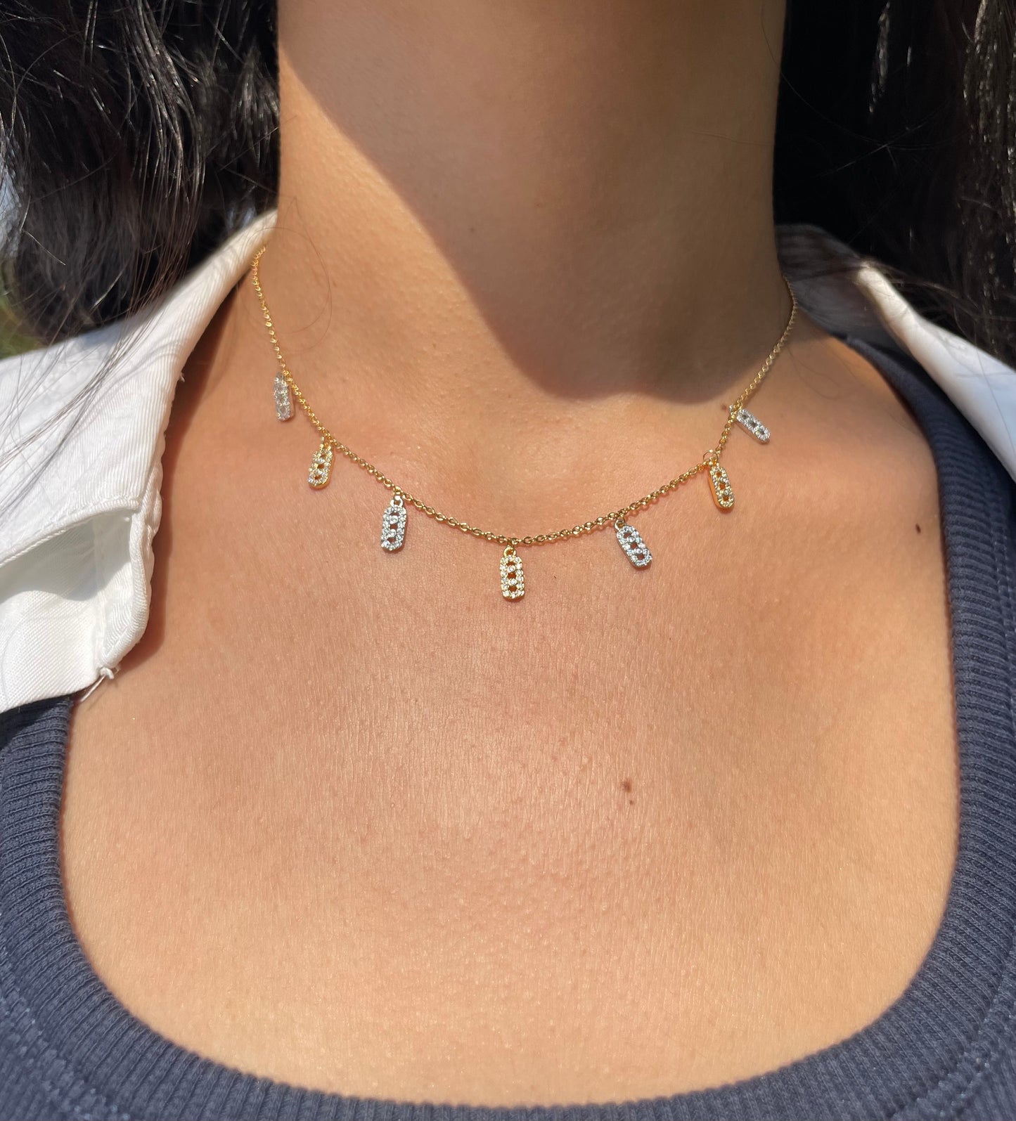 قلادة ميني موف من الذهب والفضة