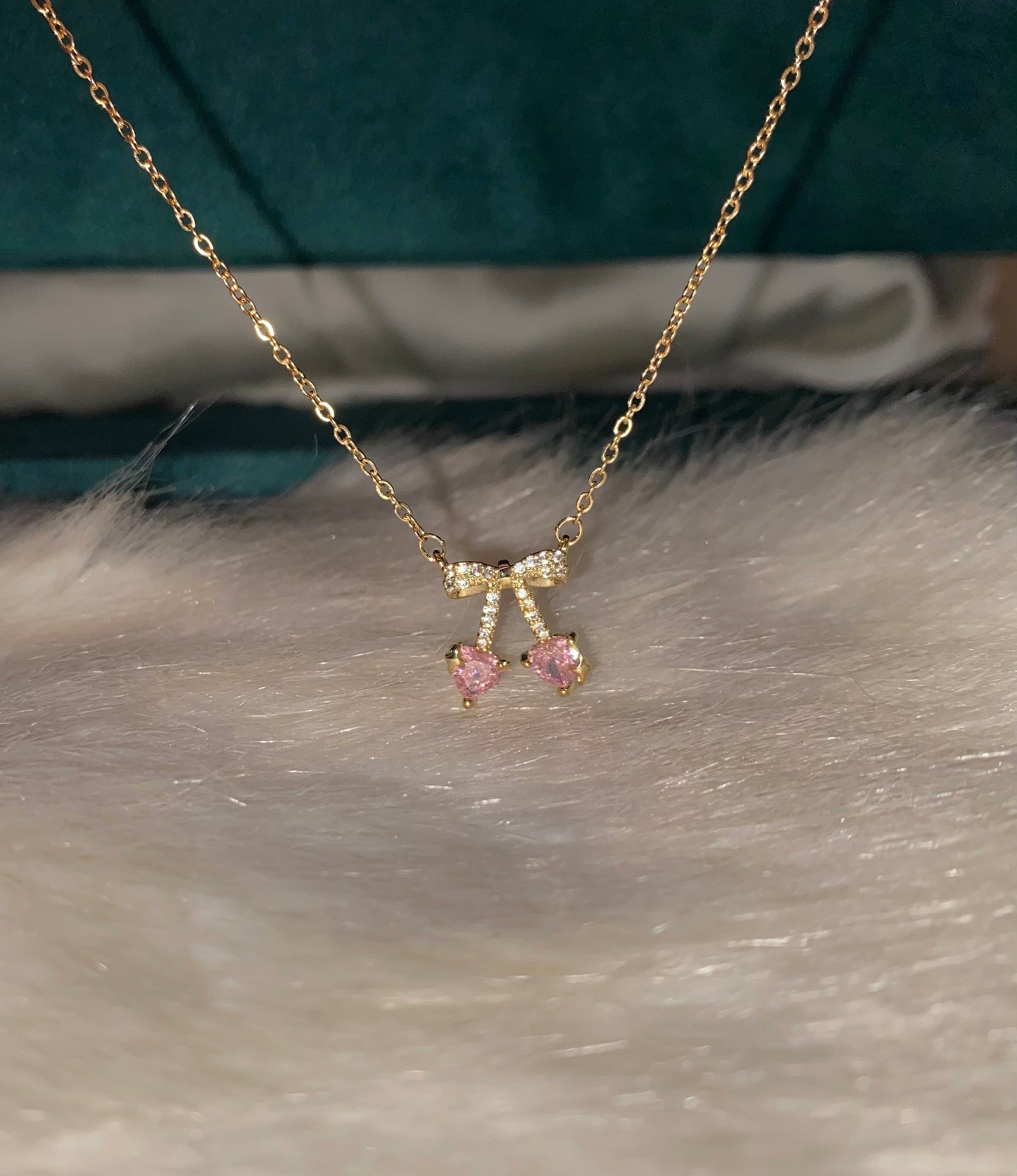 Pink Cherry Necklace