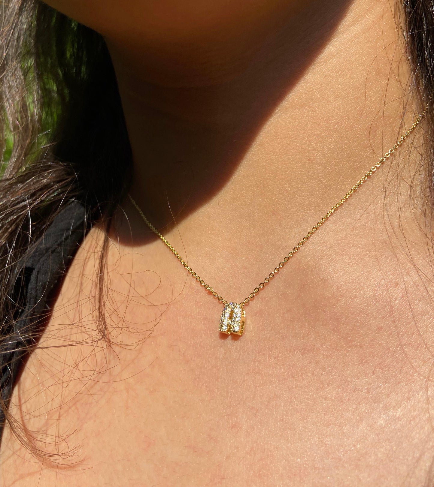 Petite Bubble Initial Necklace