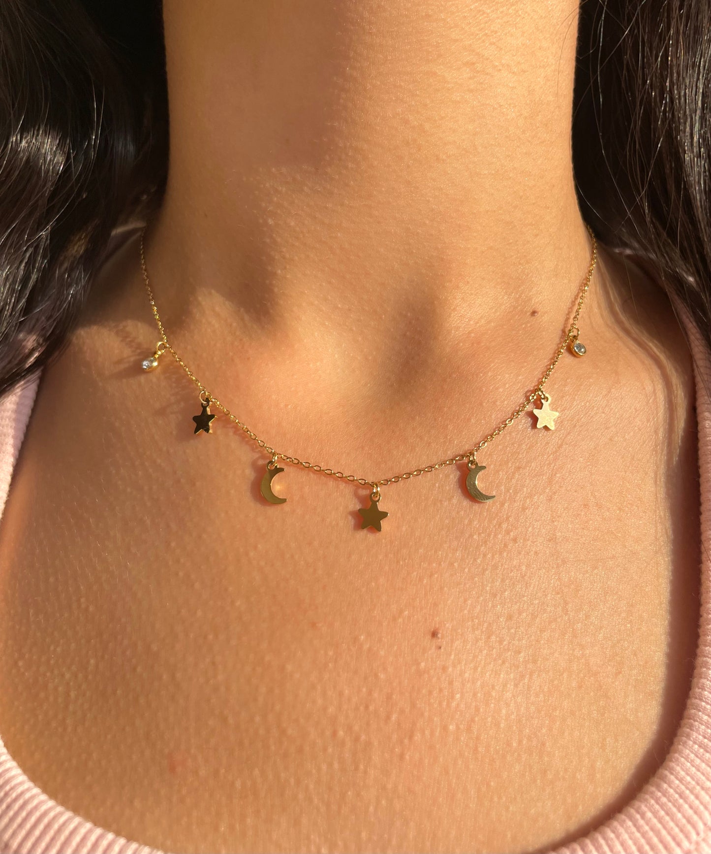 قلادة النجوم والقمر الماسية