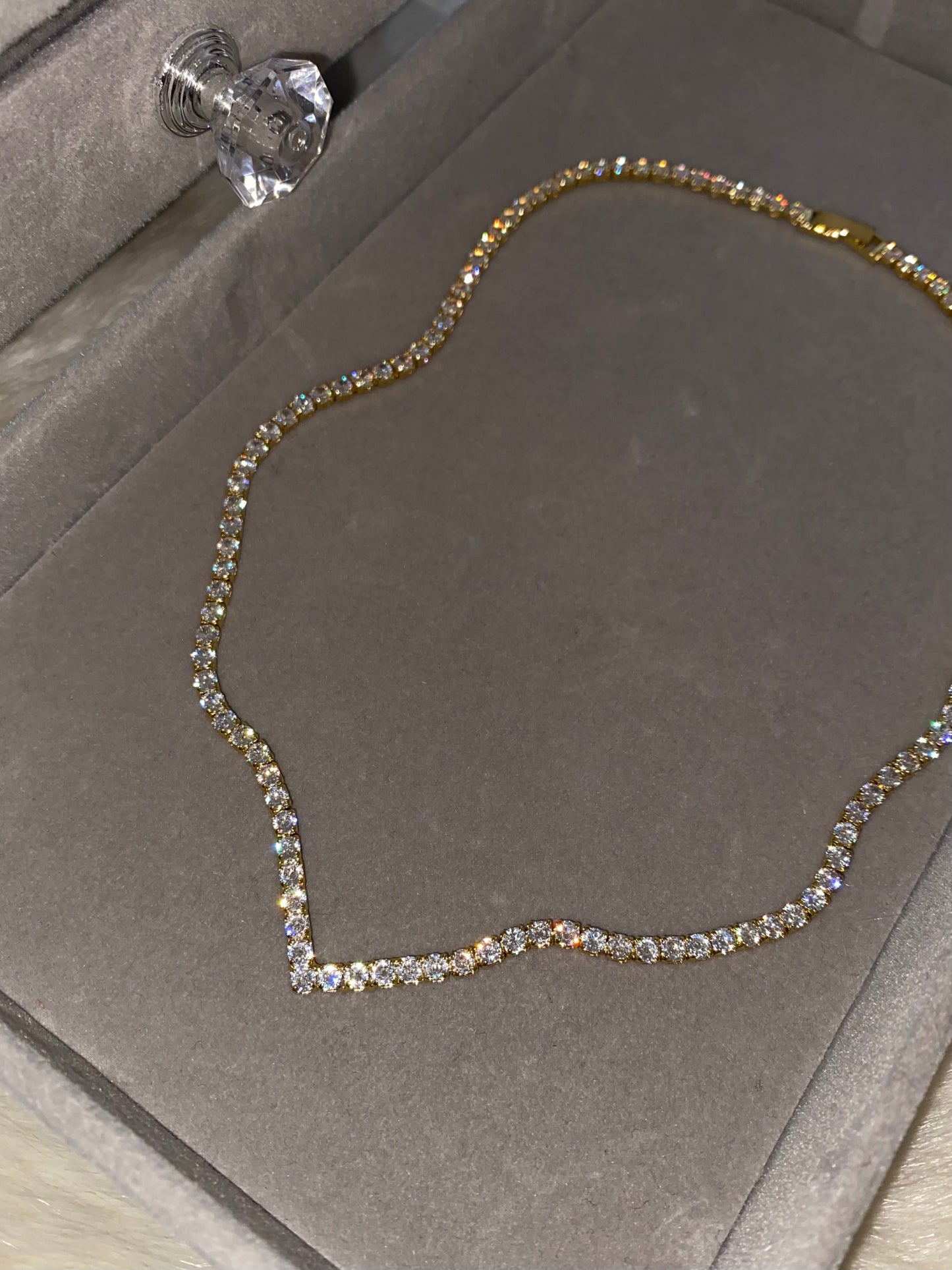 Diamond Gold Cascade Choker
