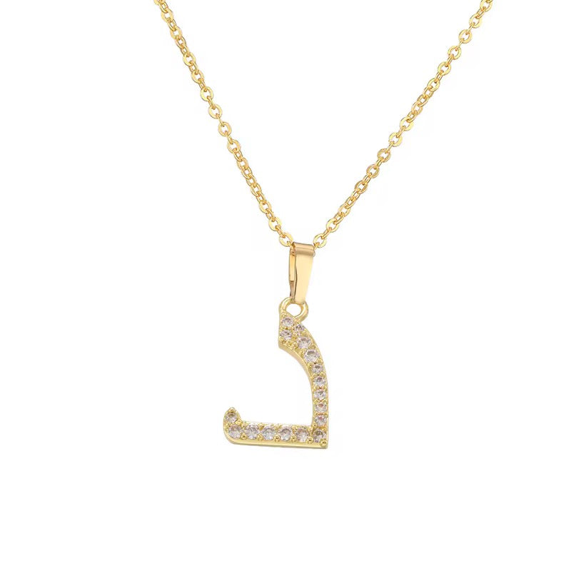 Arabic Initial Necklaces Gold