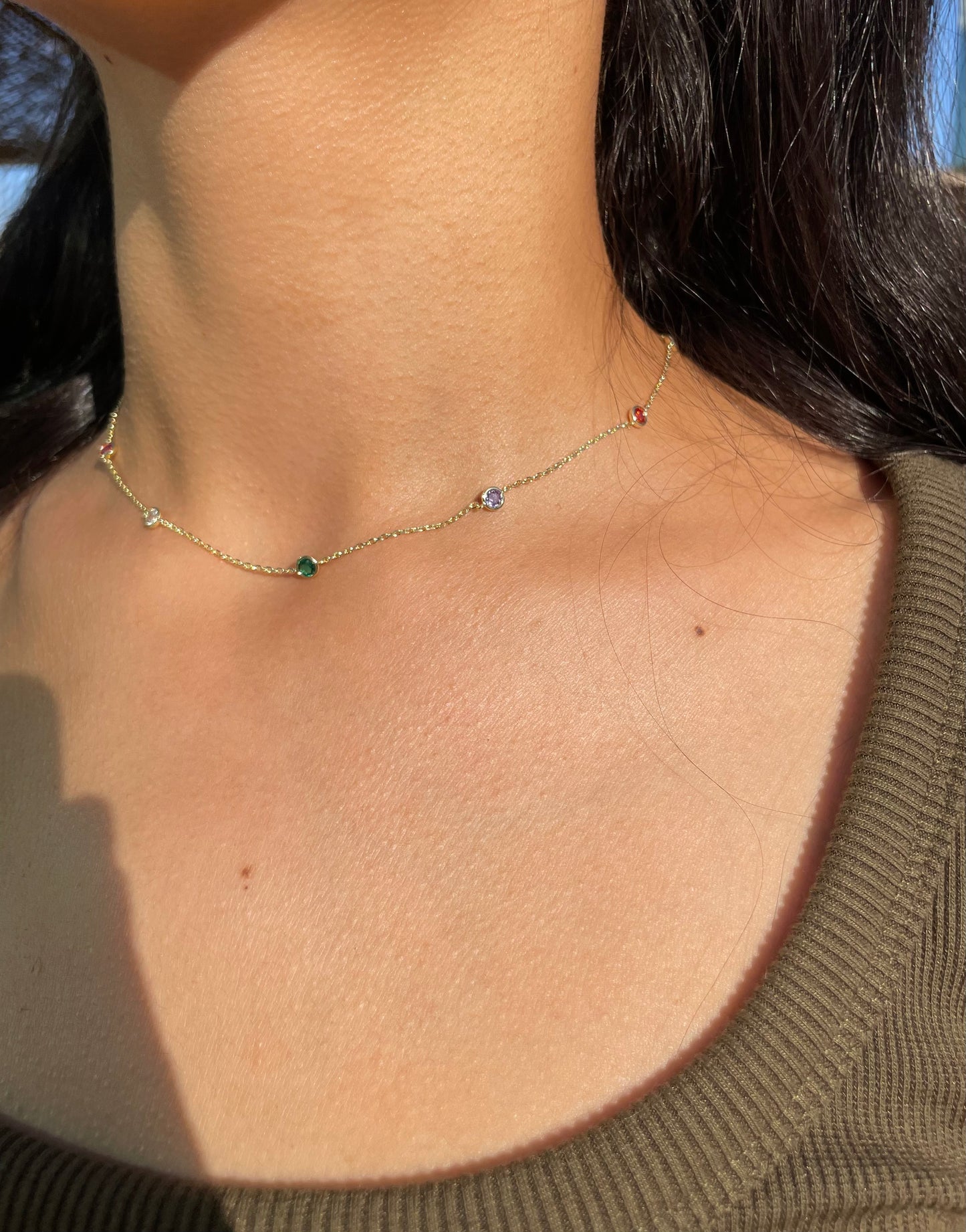 Colored Gem Choker