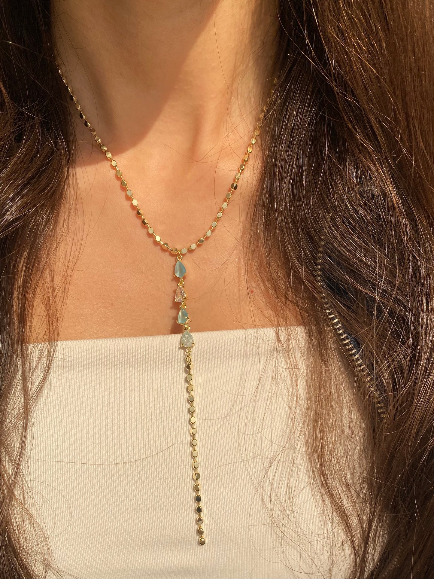 Blue Aurora Drop Necklace