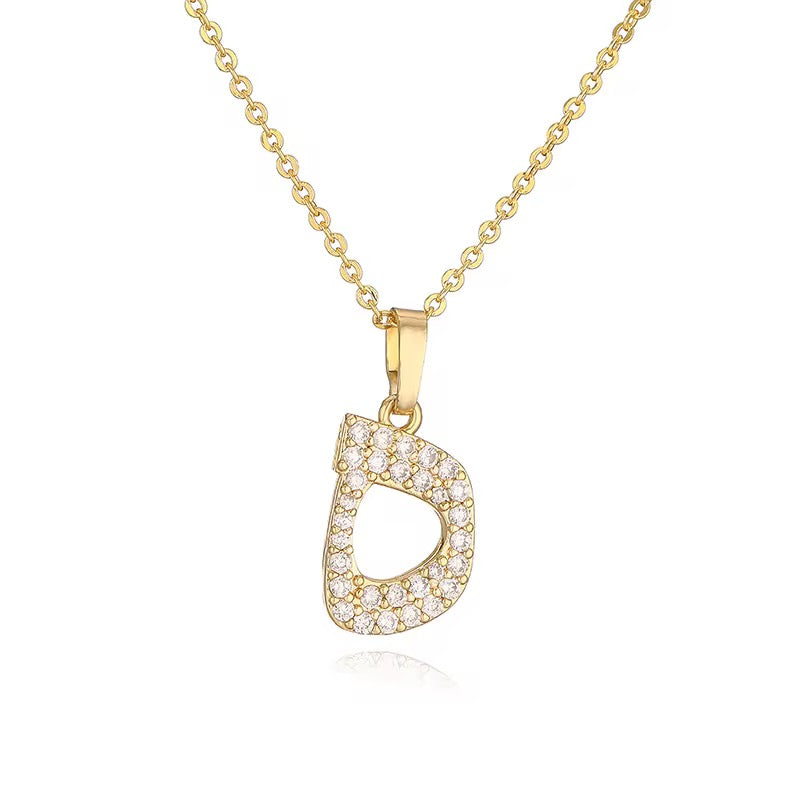 Arabic Initial Necklaces Gold