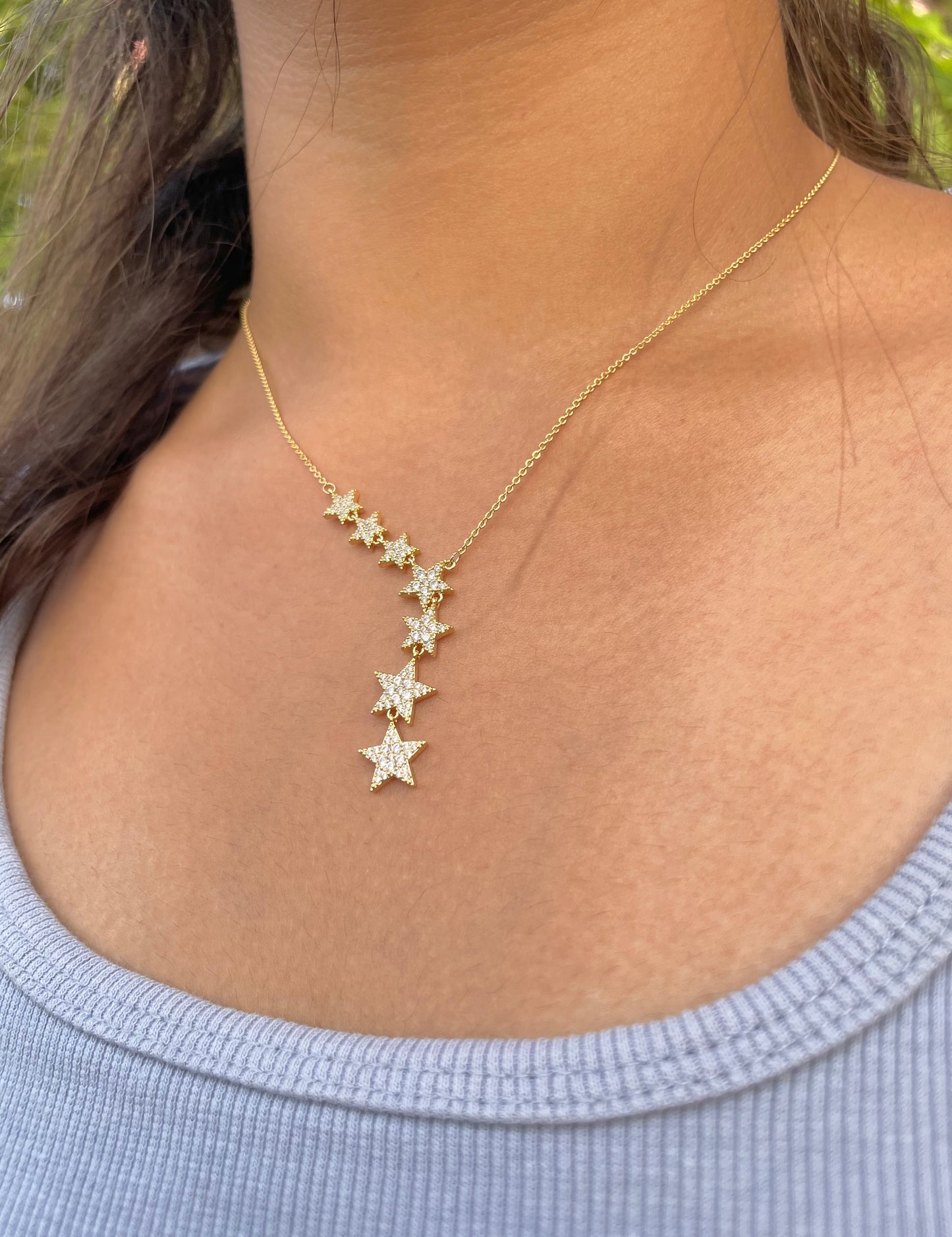 Diamonds Star Lariat Necklace