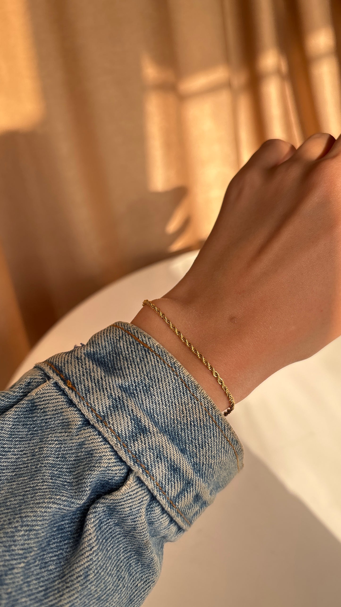 Thin Rope Bracelet Gold