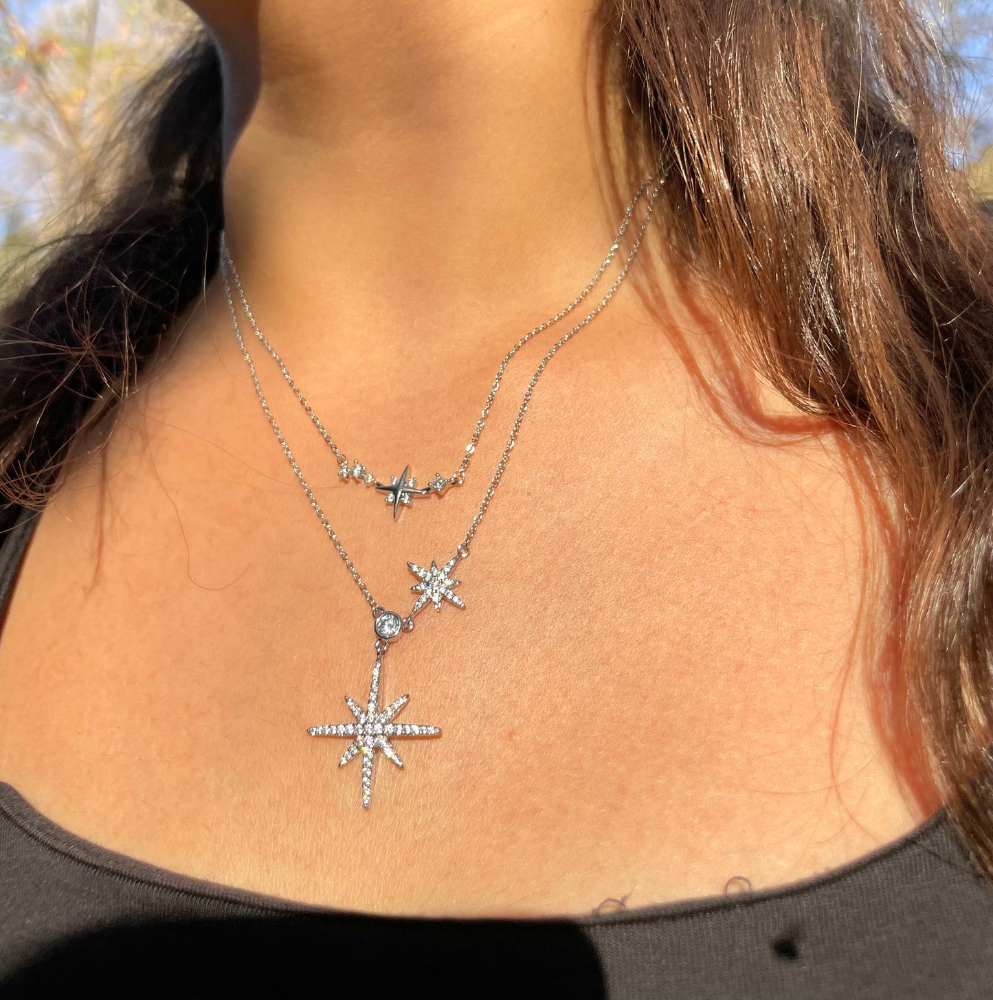 Mini Silver Starburst Necklace