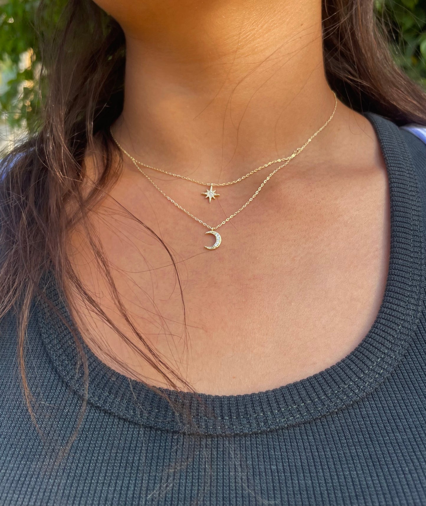 Baby Crescent Stars Necklace