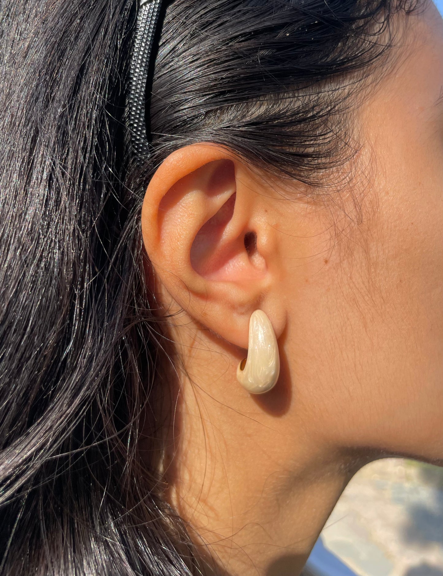 Tear Drop Marble Earrings