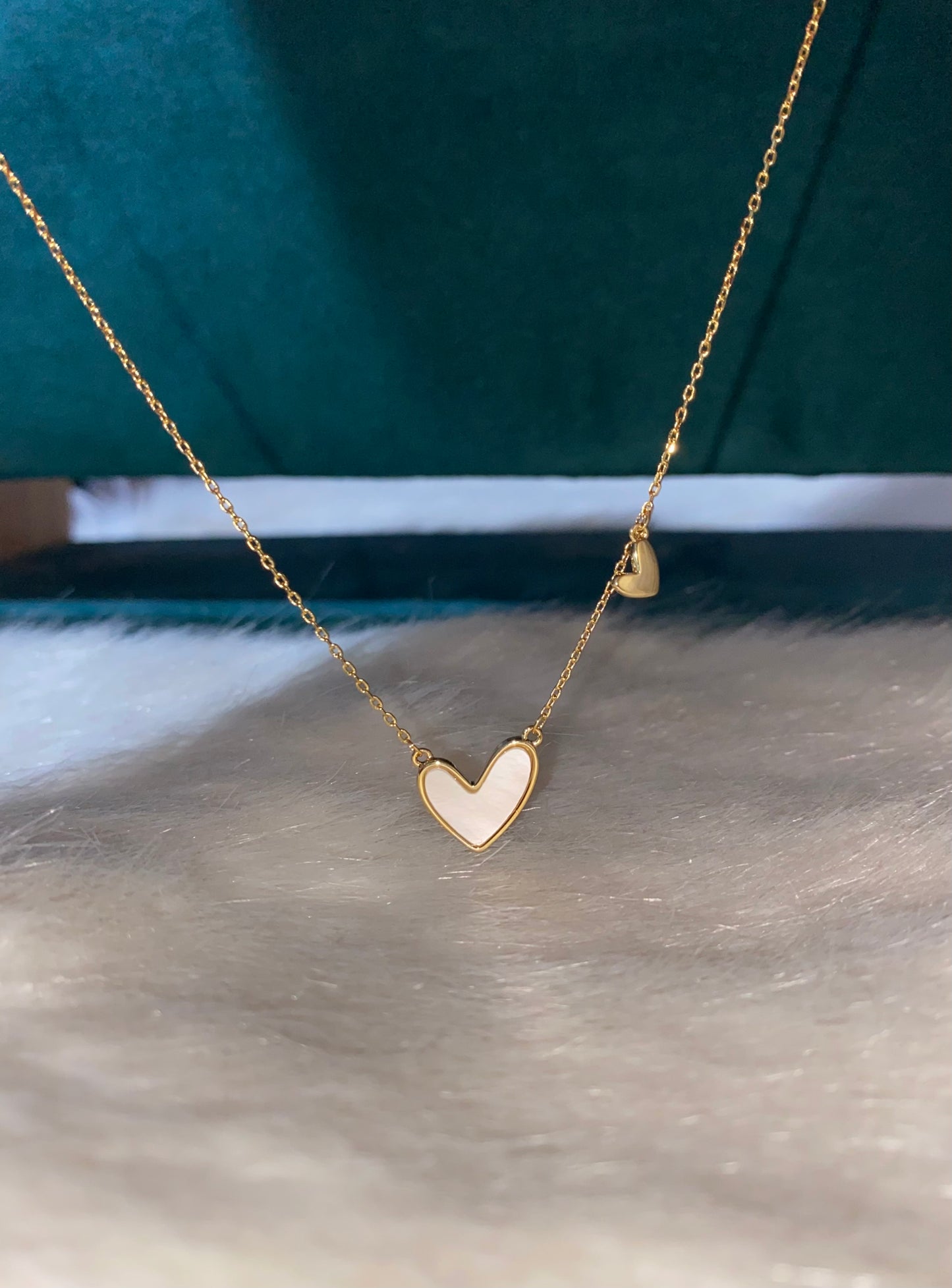 White Heart Necklace