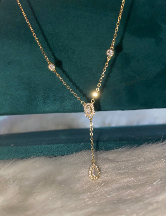 Crystal Allure Gold Necklace