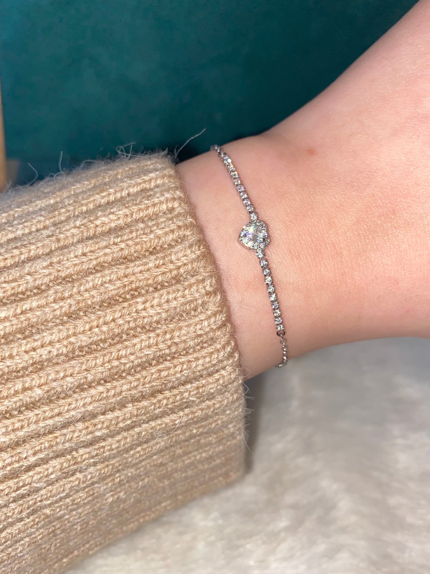 Mini Heart Adjustable Tennis Bracelet