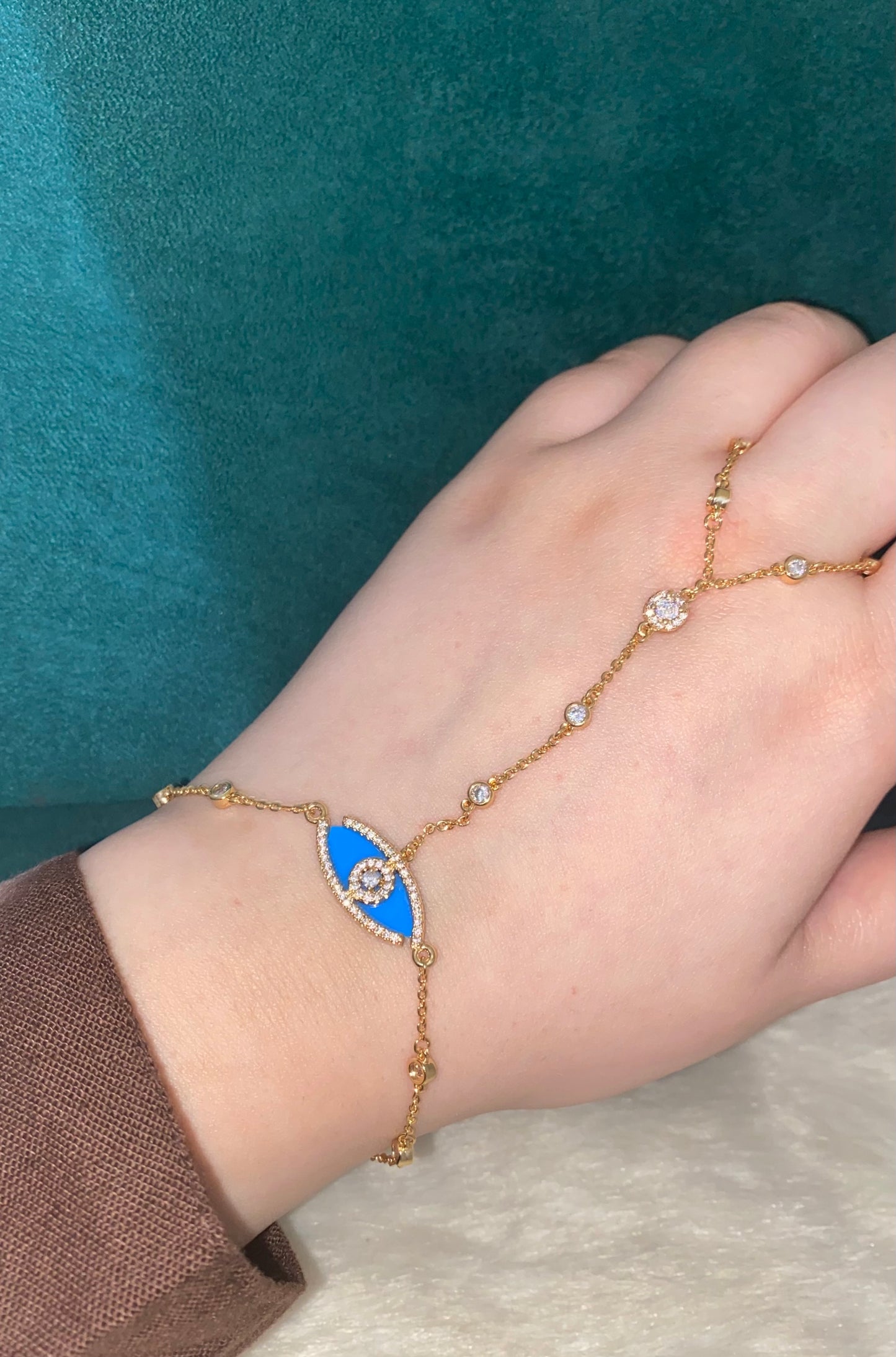 Blue Evil Eye Hand Chain