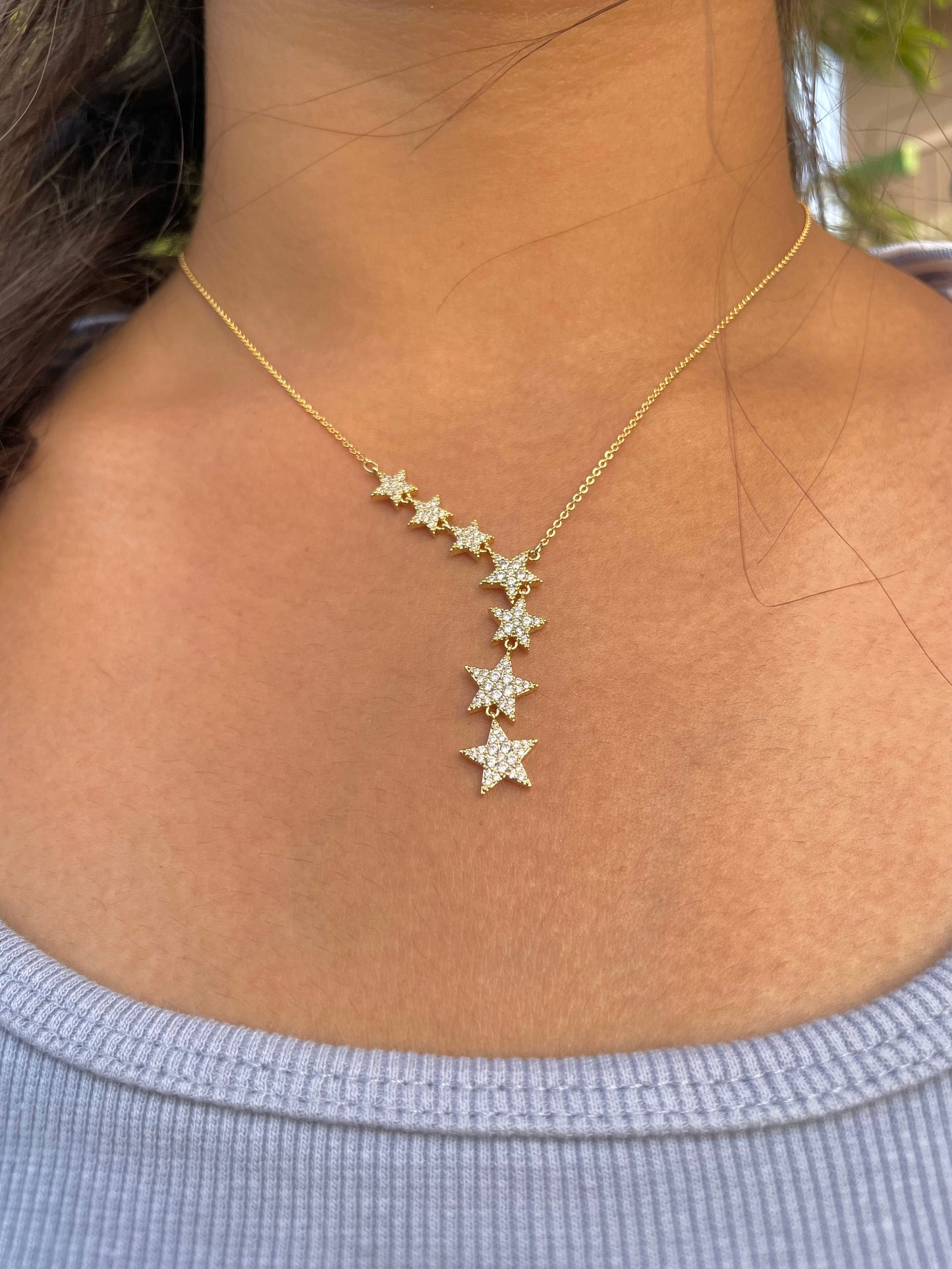 Diamonds Star Lariat Necklace