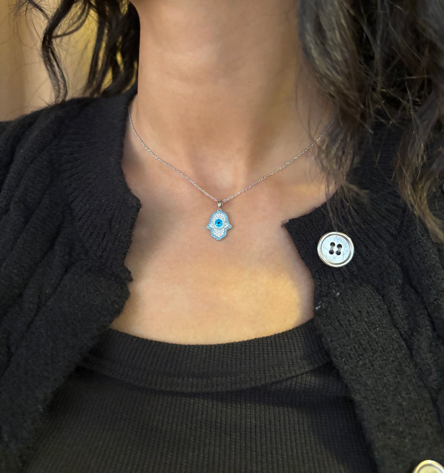 Mini Evil Eye Silver Necklace