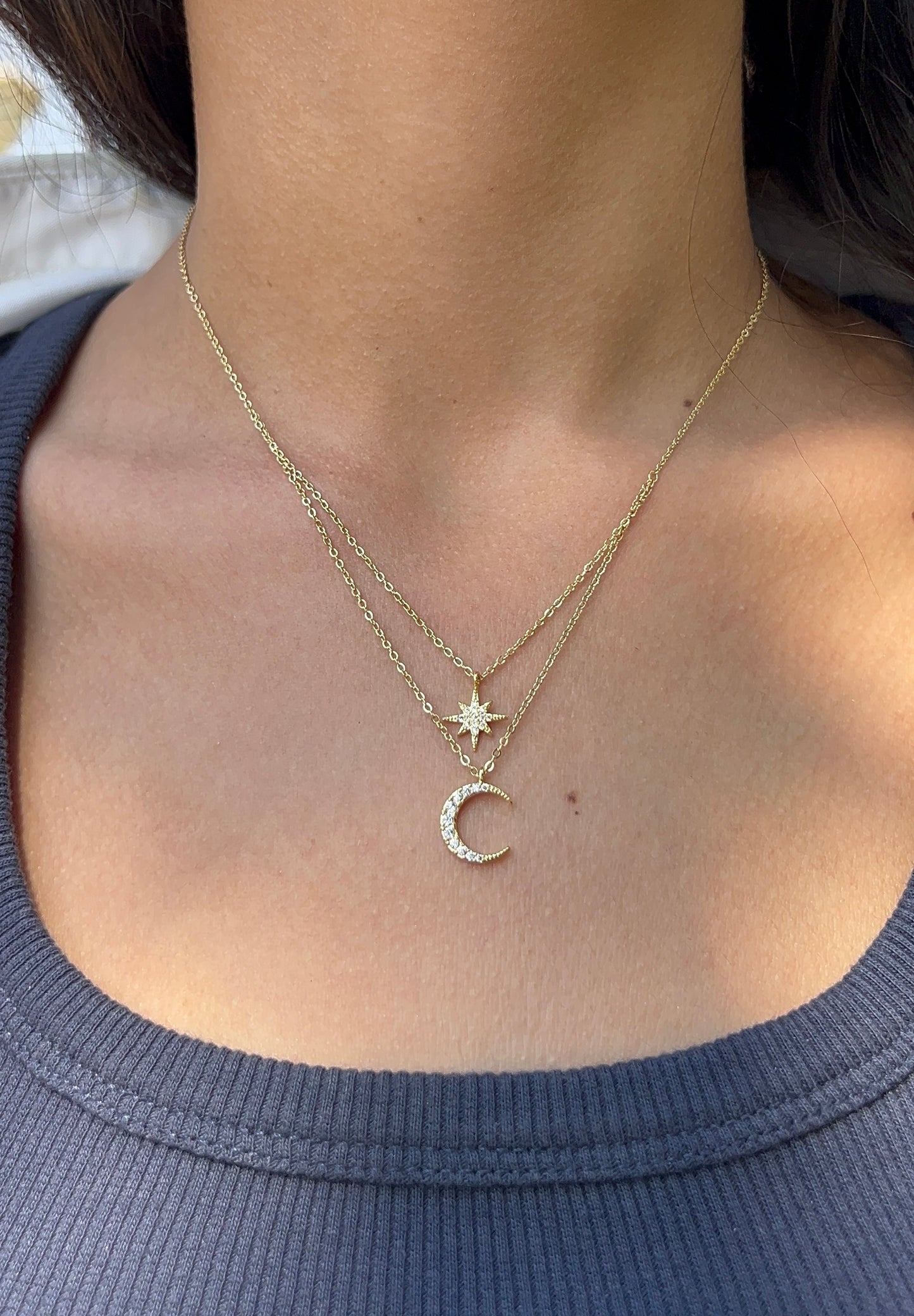 Crescent Stars Necklace