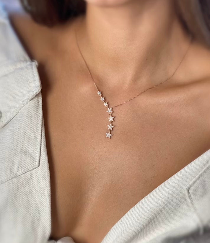 Star Lariat Gold Necklace