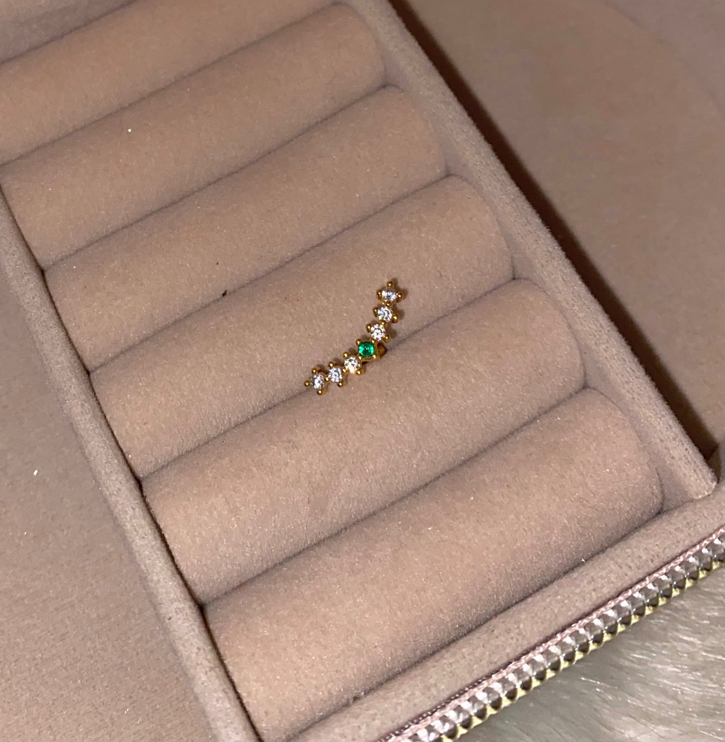 Green tennis single piercing