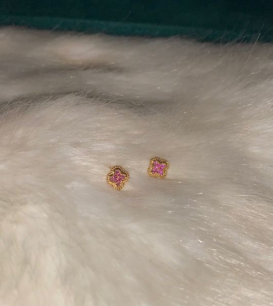 Pink Mini Flower Earrings