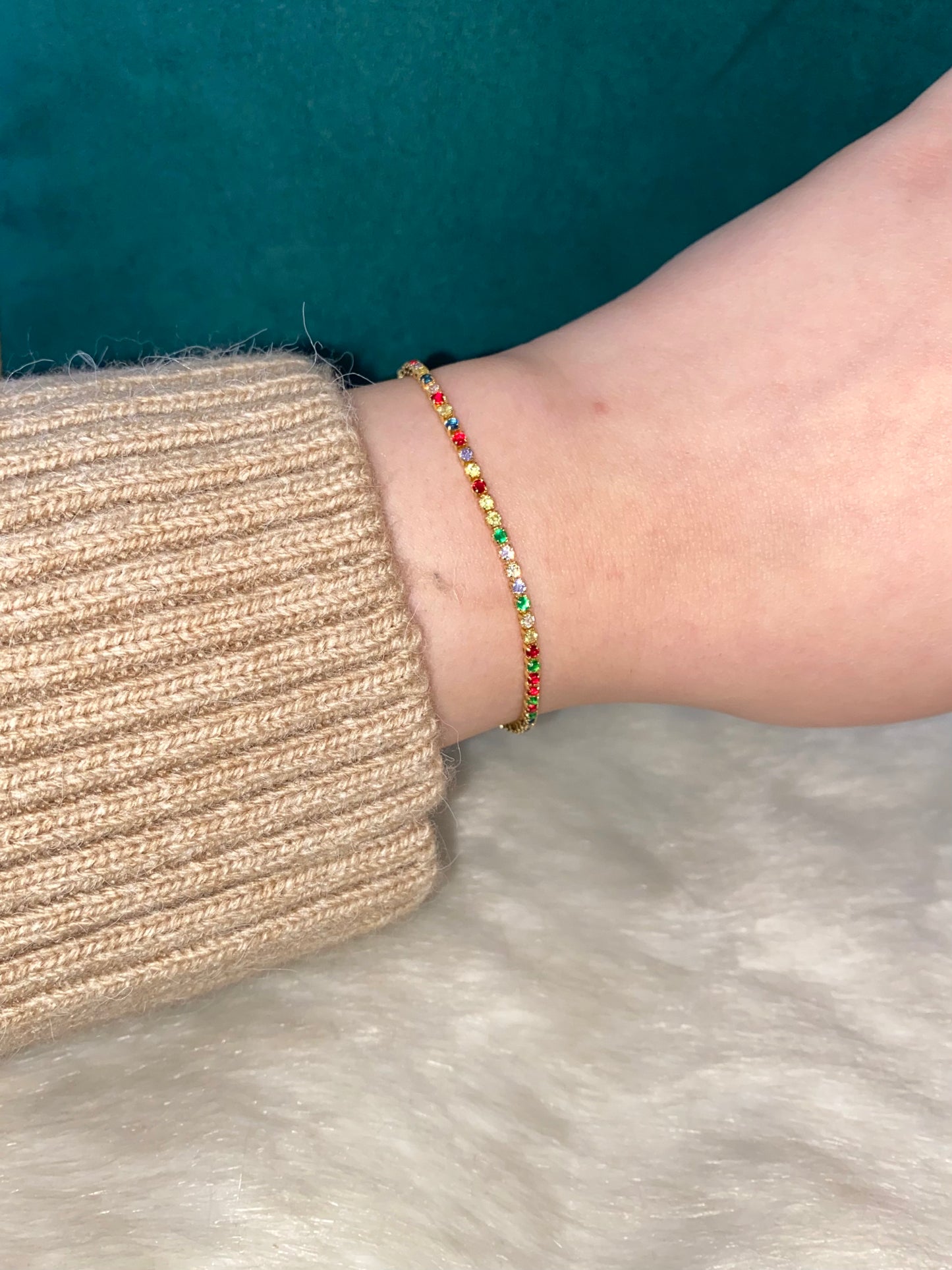 Colored Tiny Tennis Bracelet