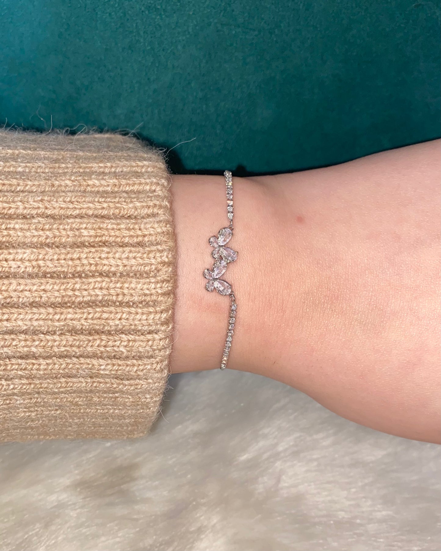 Silver Butterfly Adjustable Bracelet