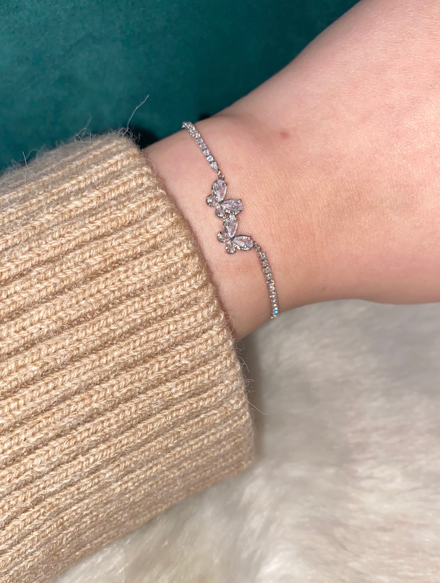 Silver Butterfly Adjustable Bracelet