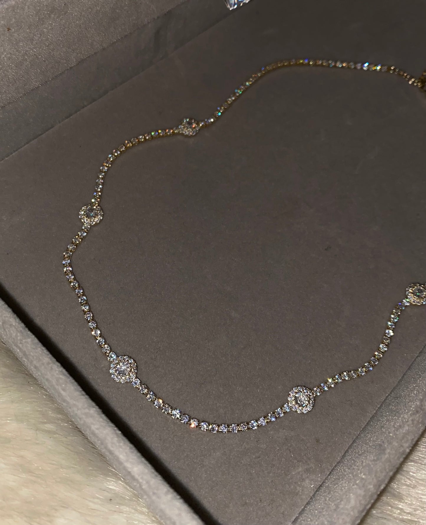Round Diamond Gold Choker