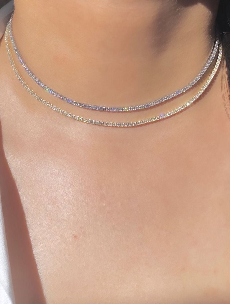 Tiny Tennis Choker Silver