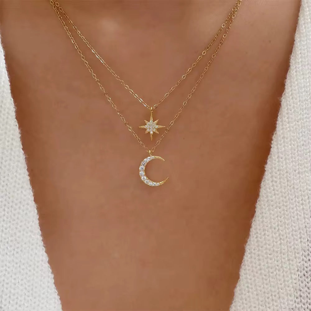 Crescent Stars Necklace