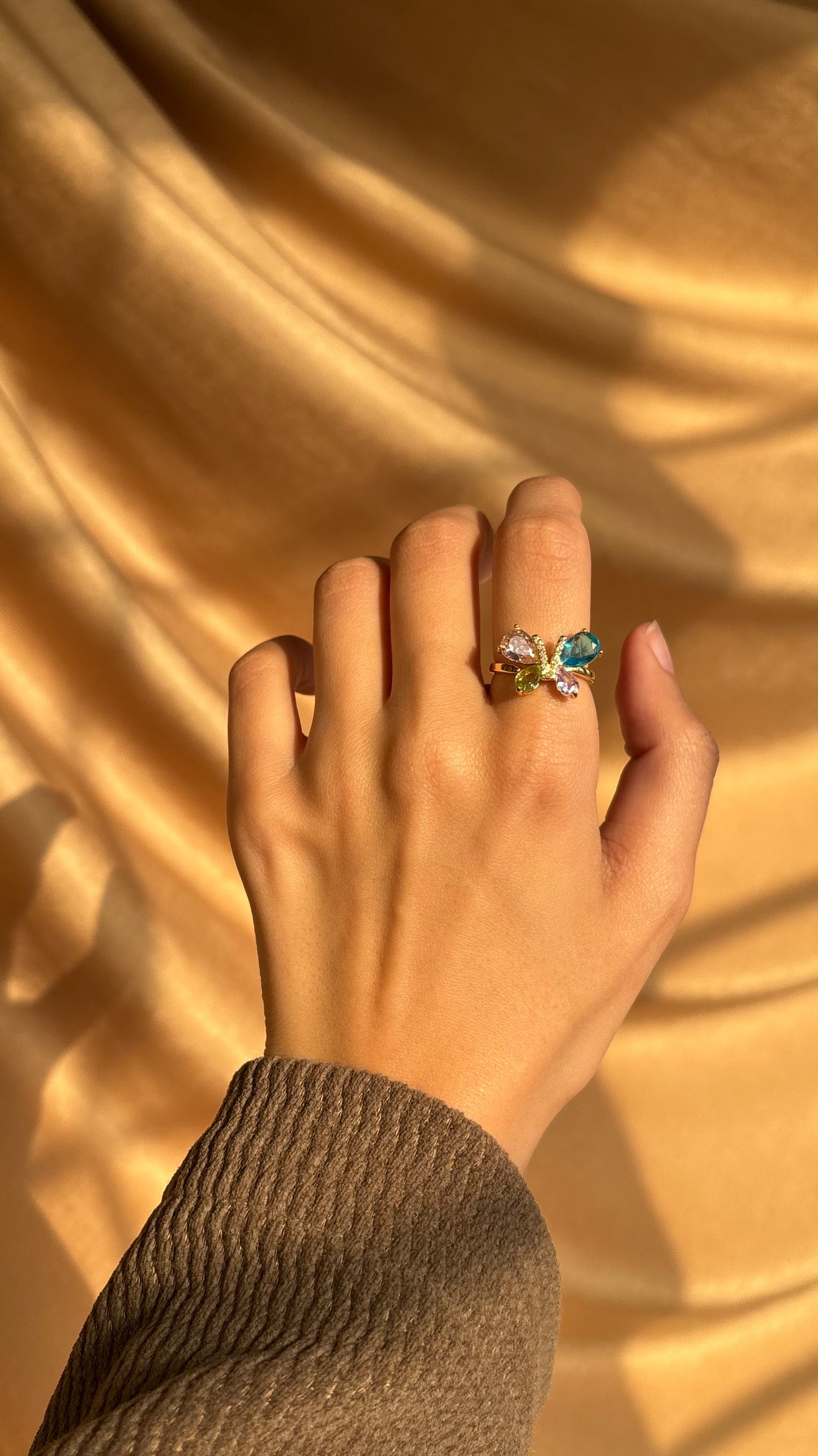 Colored butterfly Ring