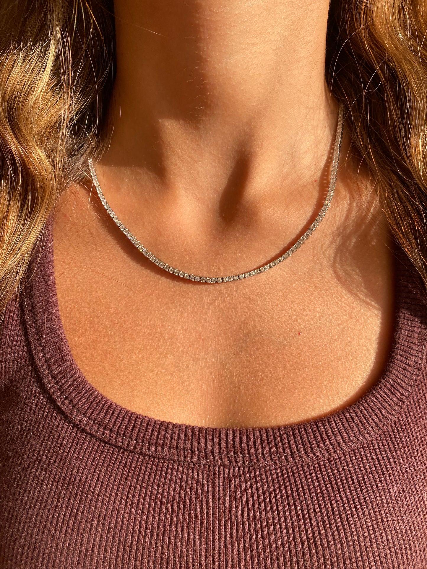The iconic Tennis diamond Lock Necklace