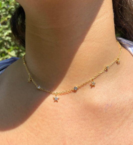 Stars Diamonds Choker