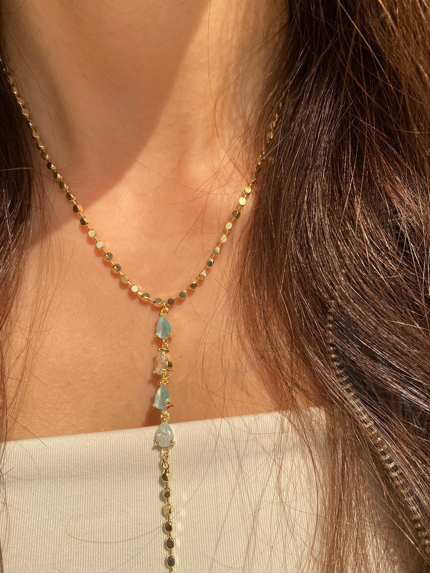 Blue Aurora Drop Necklace