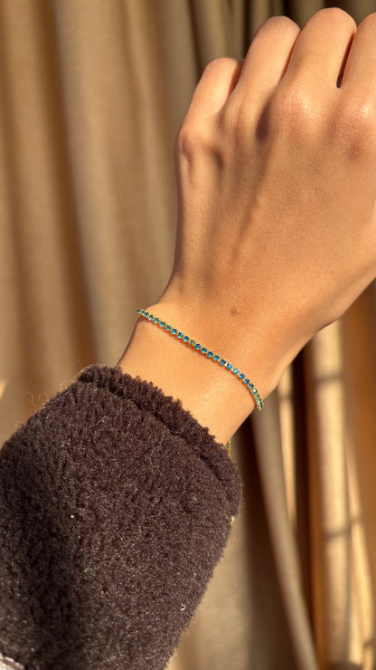 Blue Tennis Adjustable Bracelet