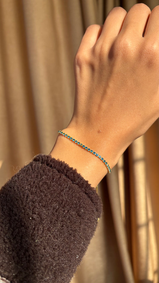 Blue Tennis Adjustable Bracelet