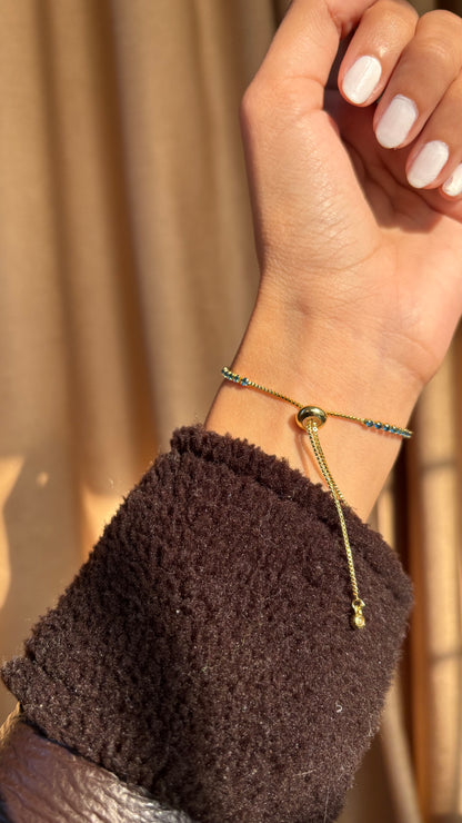 Blue Tennis Adjustable Bracelet