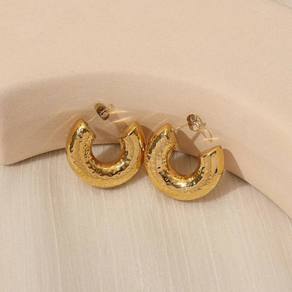 Chunky dotted Hoops Earrings