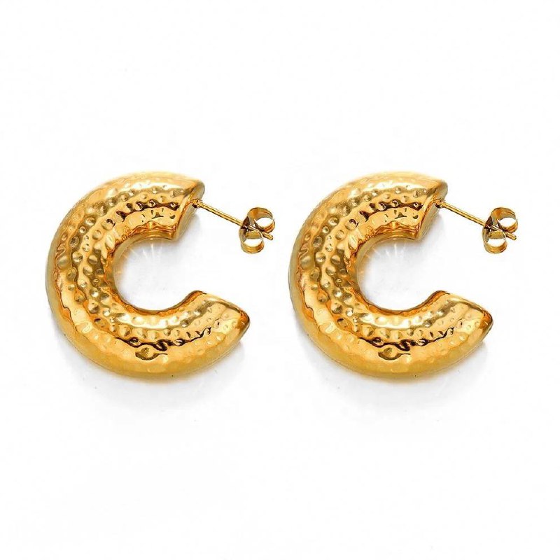 Chunky dotted Hoops Earrings