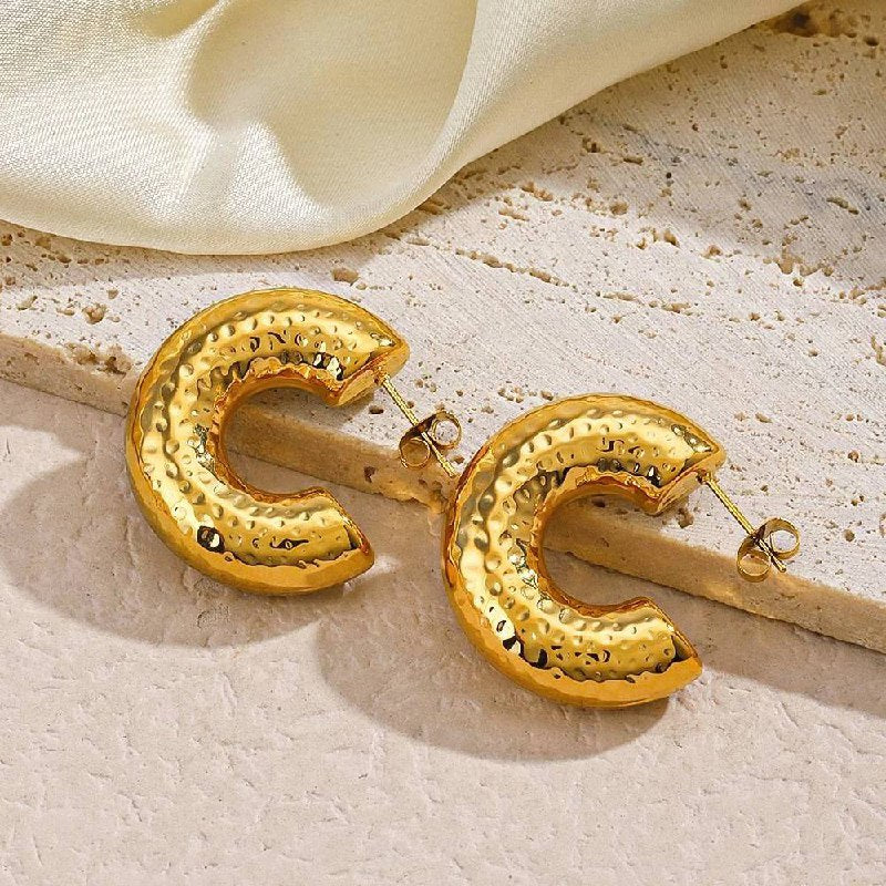 Chunky dotted Hoops Earrings