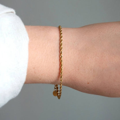 Thin Rope Bracelet Gold