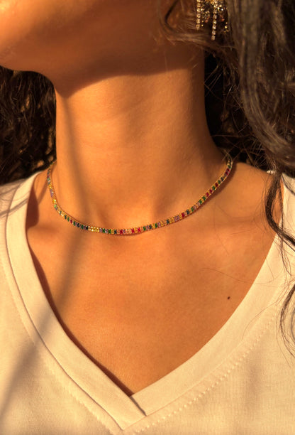 Colored Tennis Necklace