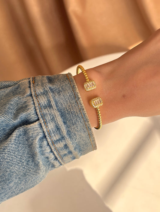 Iced Baguette Bangle
