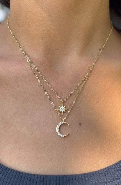 Crescent Stars Necklace