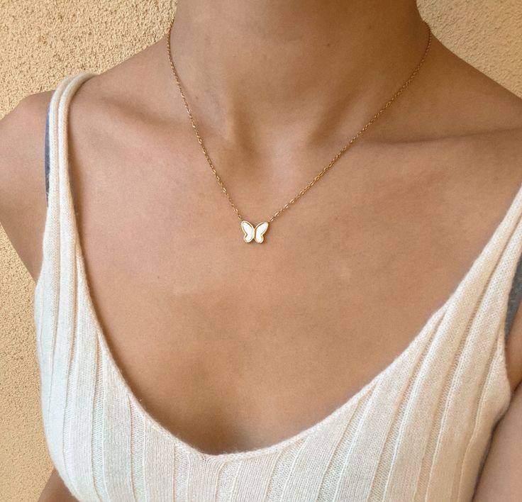 Marble butterfly Necklace