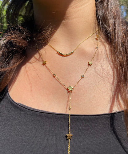 Stars Dangling Gemstone Necklace