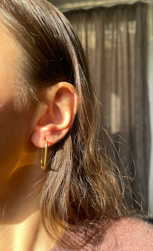 Rounded rectangular hoops Earrings