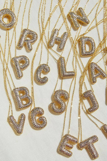 Bubble Sparkling Initials Necklace